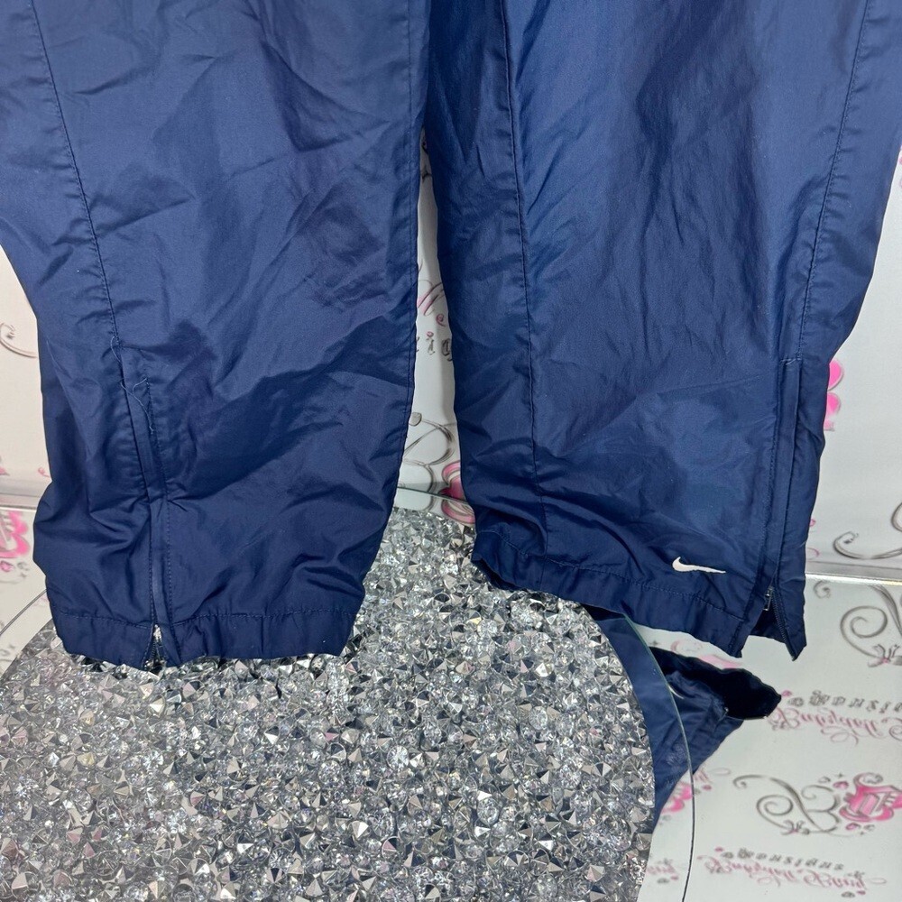 Nike pants flare style white logo rare Dark Blue Athletic Pants - Picture 3 of 7